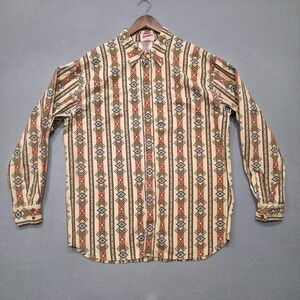 Men's Long Sleeve Button Up Aztec Western Shirt Size XL‎